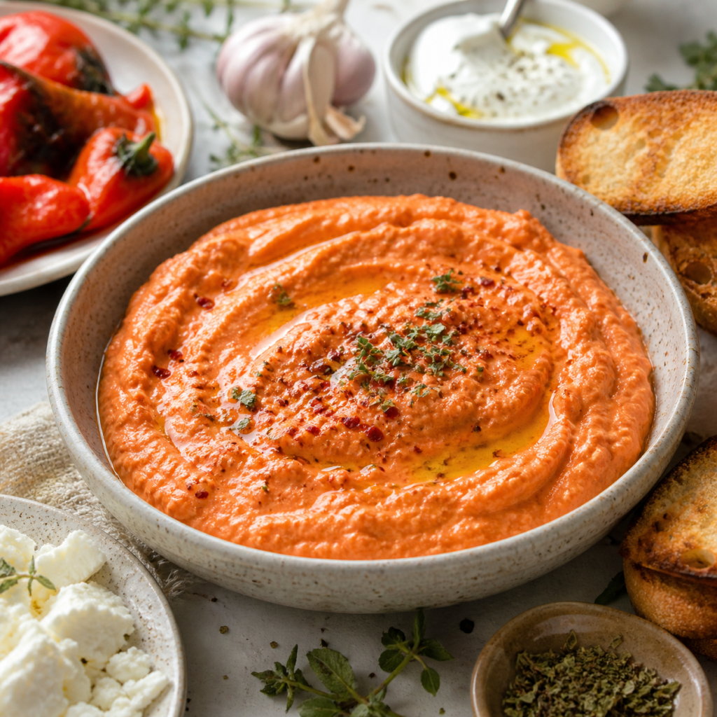 Poivronnade à la feta et yaourt
