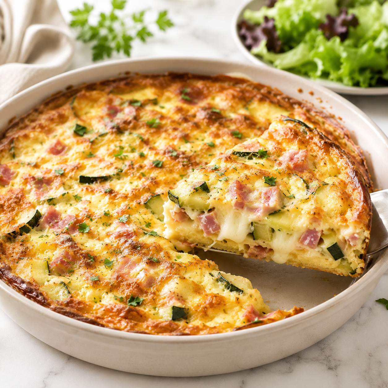 Clafoutis Salé Courgettes Jambon et Fromage