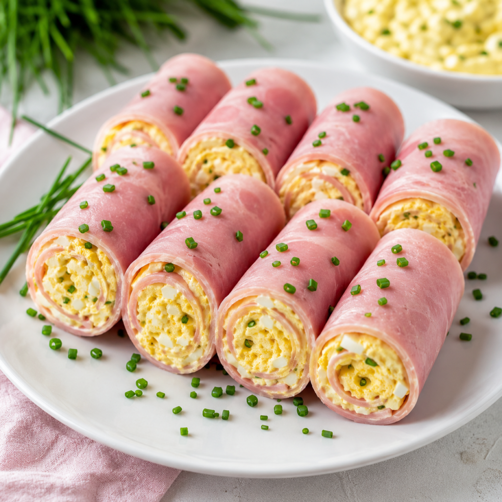 Roulés de Jambon aux Œufs Mimosa