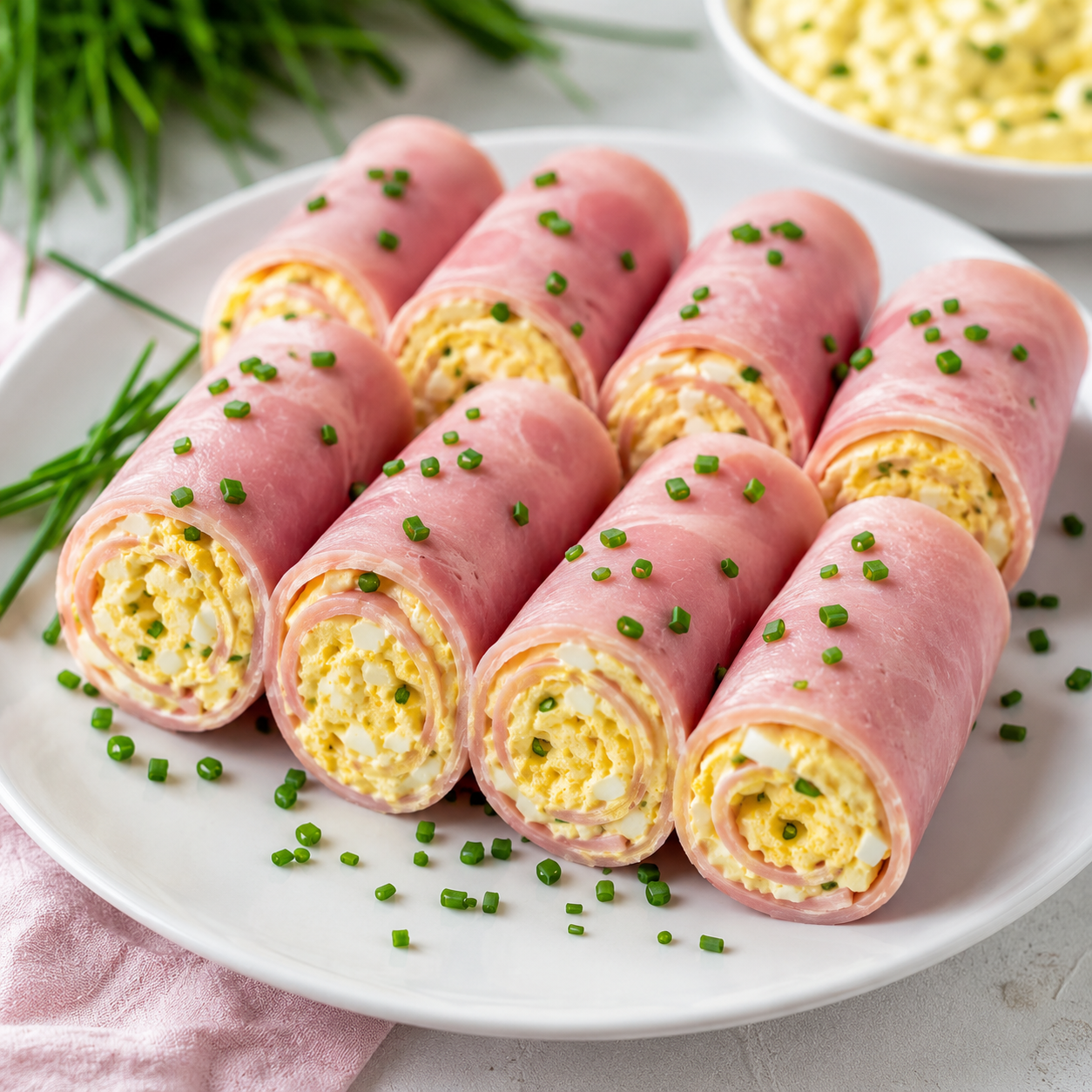 Roulés de Jambon aux Œufs Mimosa