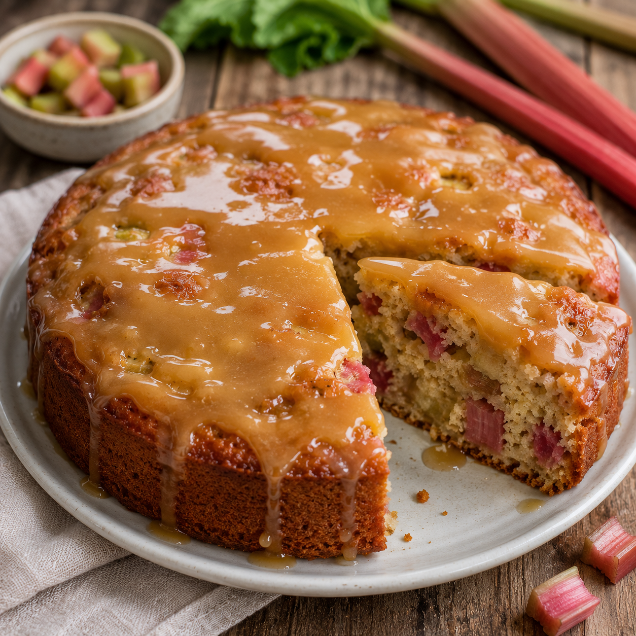 Gâteau à la Rhubarbe et au Sucre à la Crème