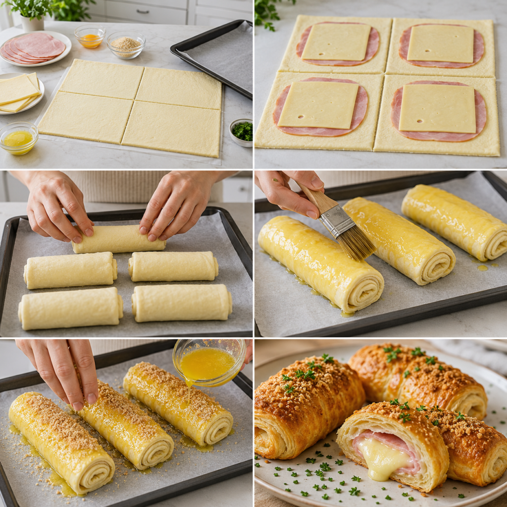 Roulés feuilletés cordon bleu