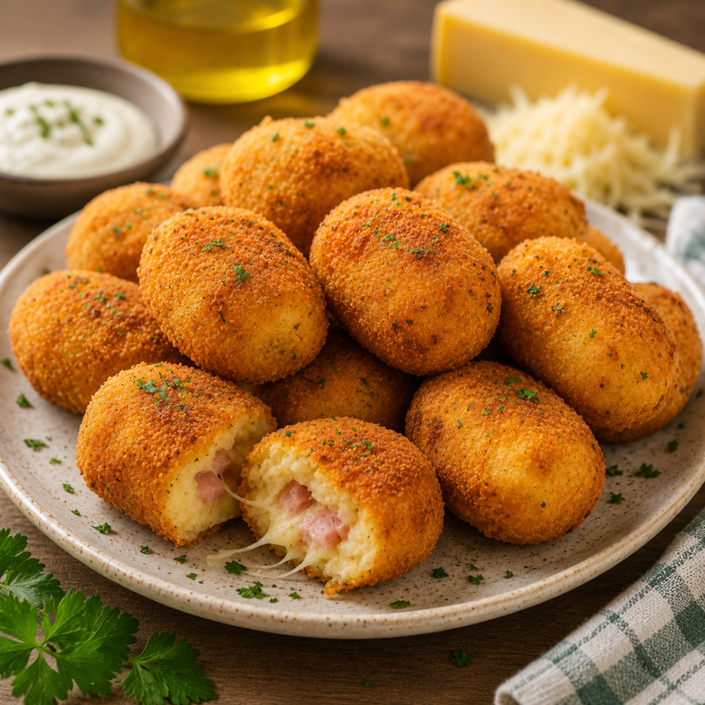 Croquettes de Purée au Jambon et Fromage