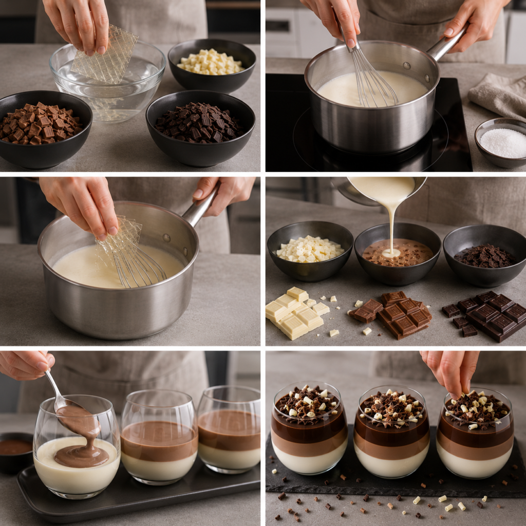 Panna Cotta aux Trois Chocolats