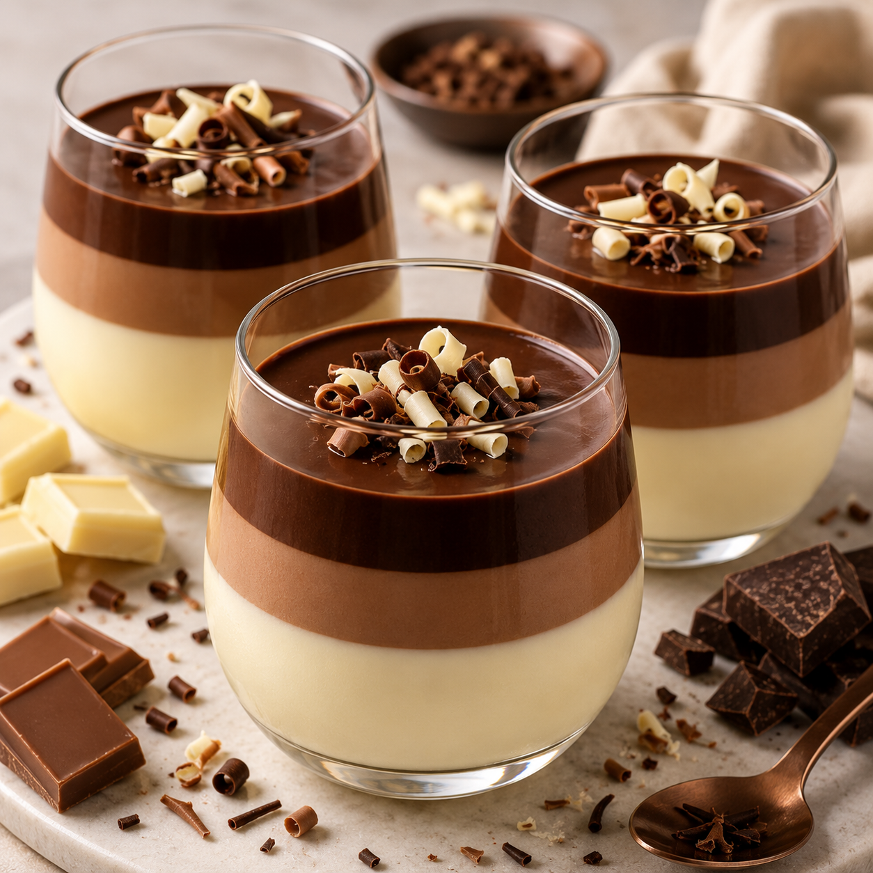 Panna Cotta aux Trois Chocolats
