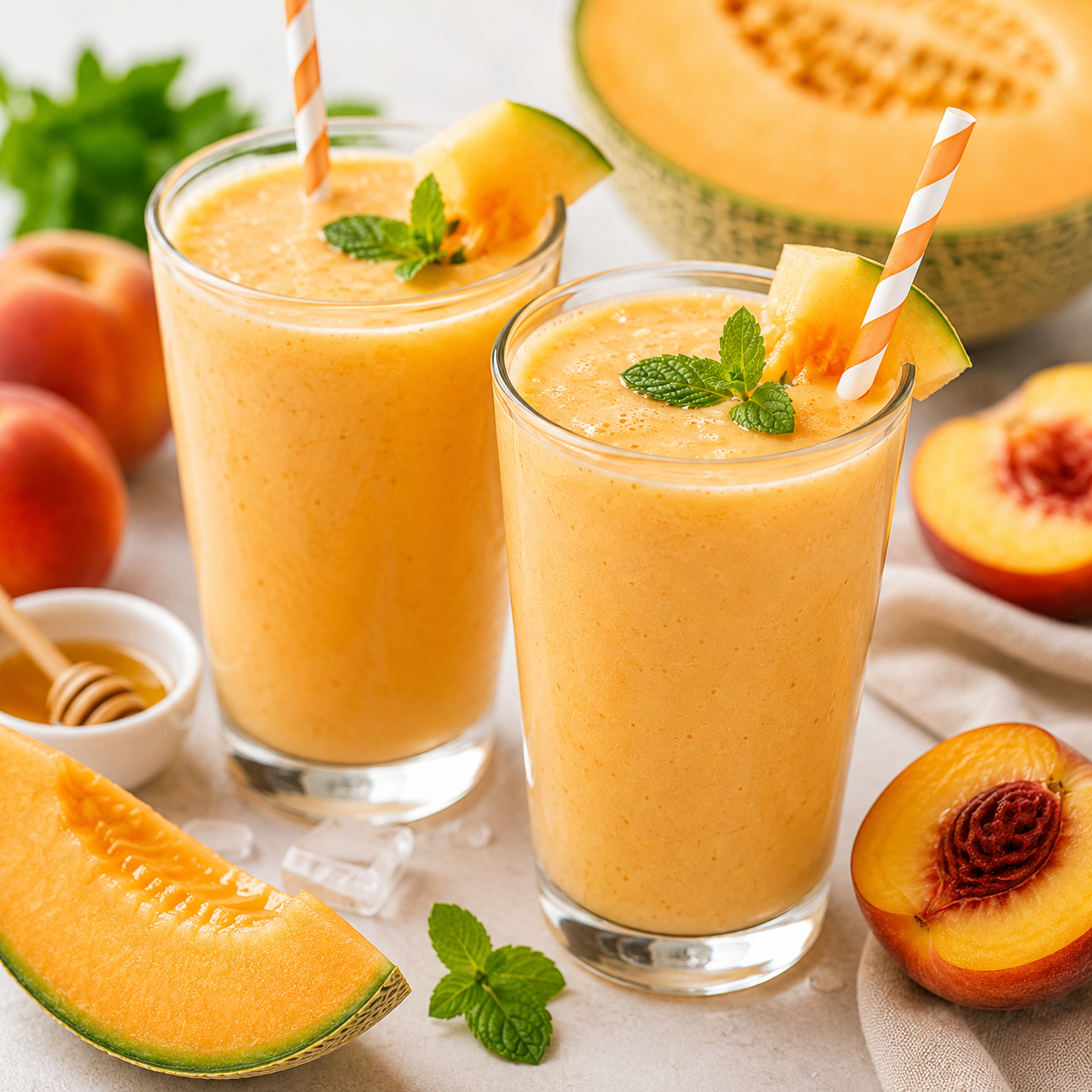Smoothie melon pêche