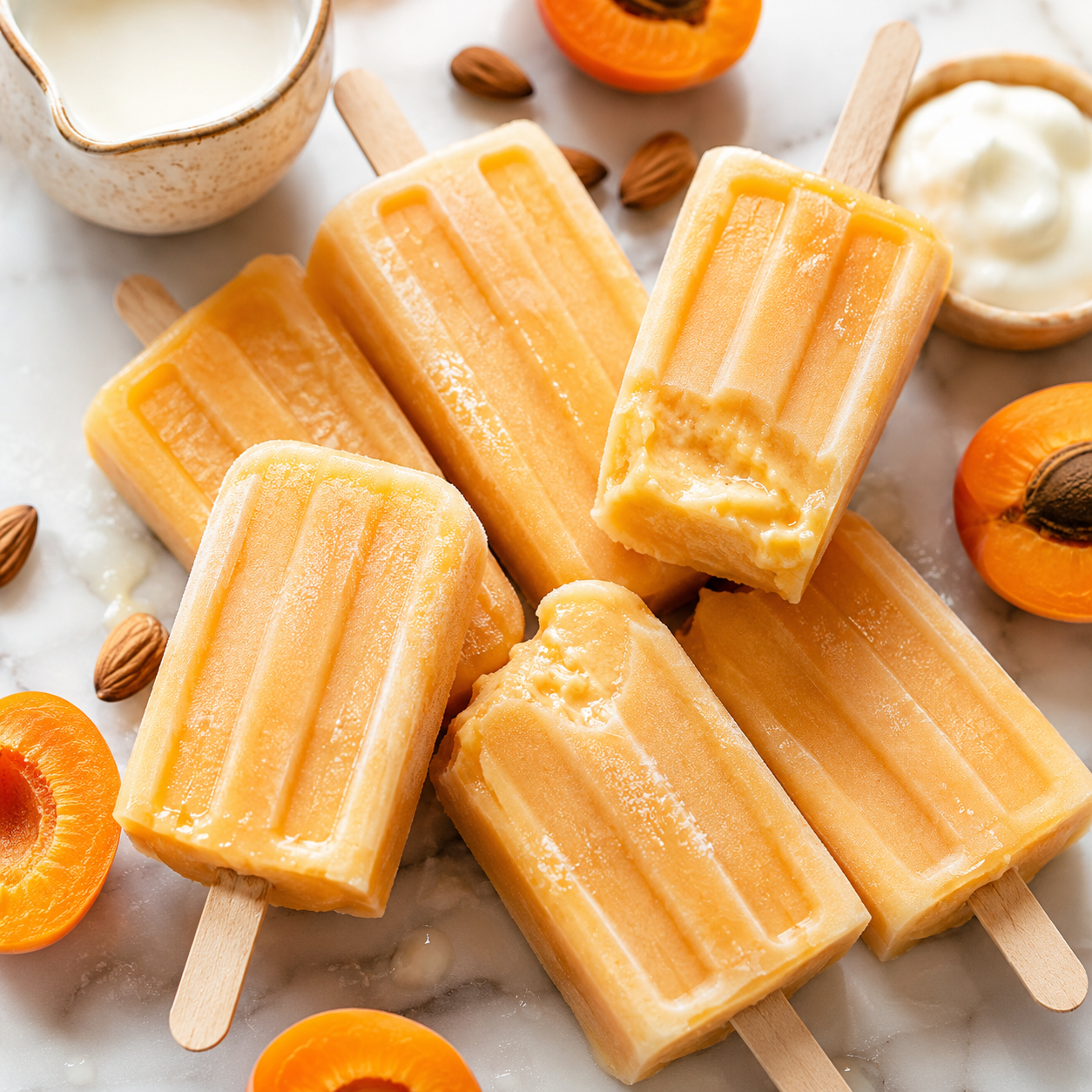 Bâtonnets Glacés Abricot et Lait d’Amande