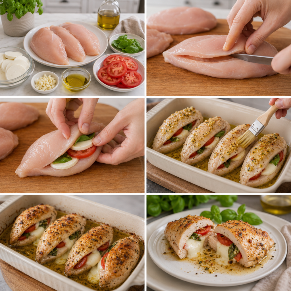 Poulet au Basilic et Mozzarella