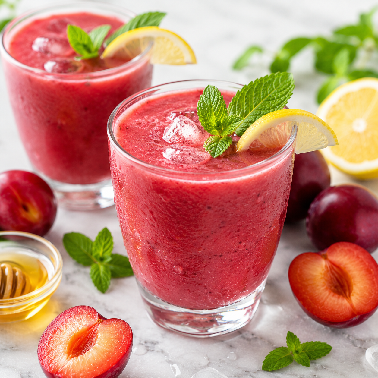 Smoothie aux prunes et au citron