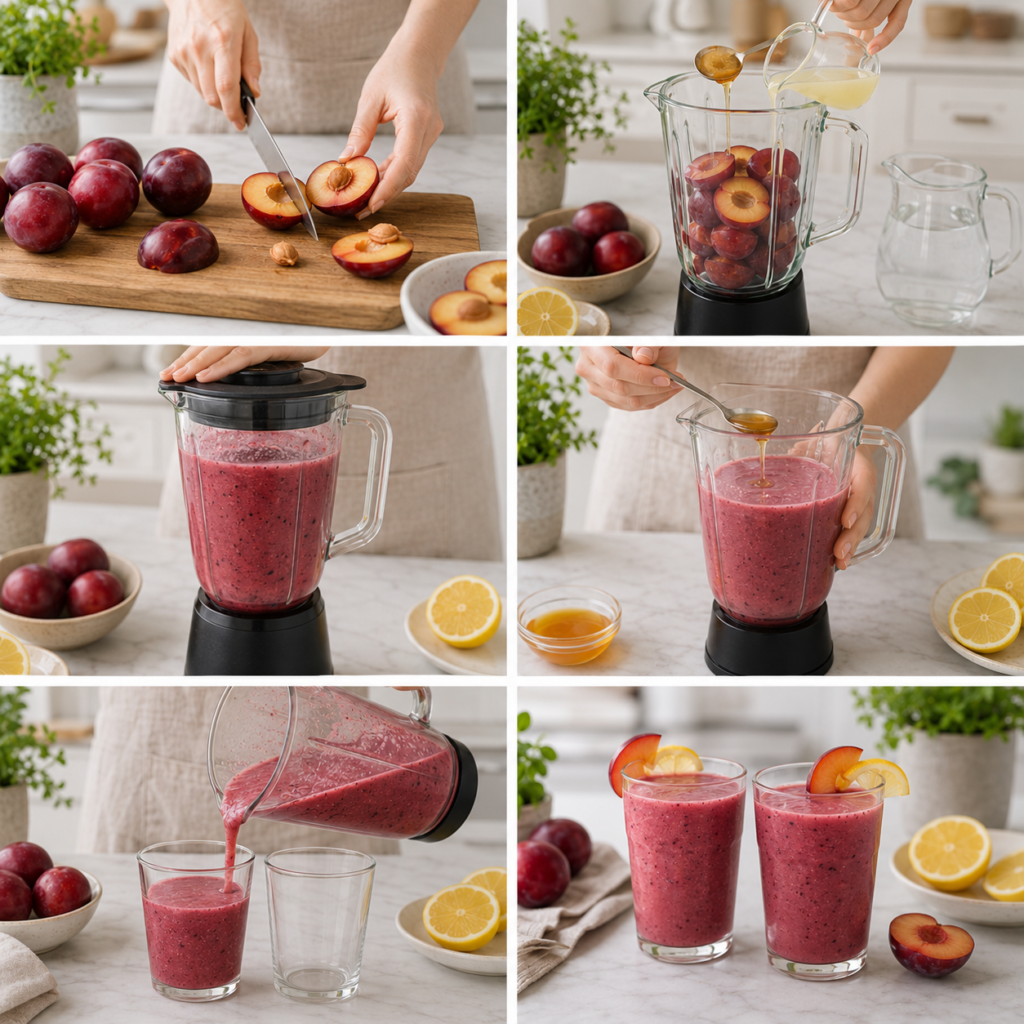 Smoothie aux prunes et au citron
