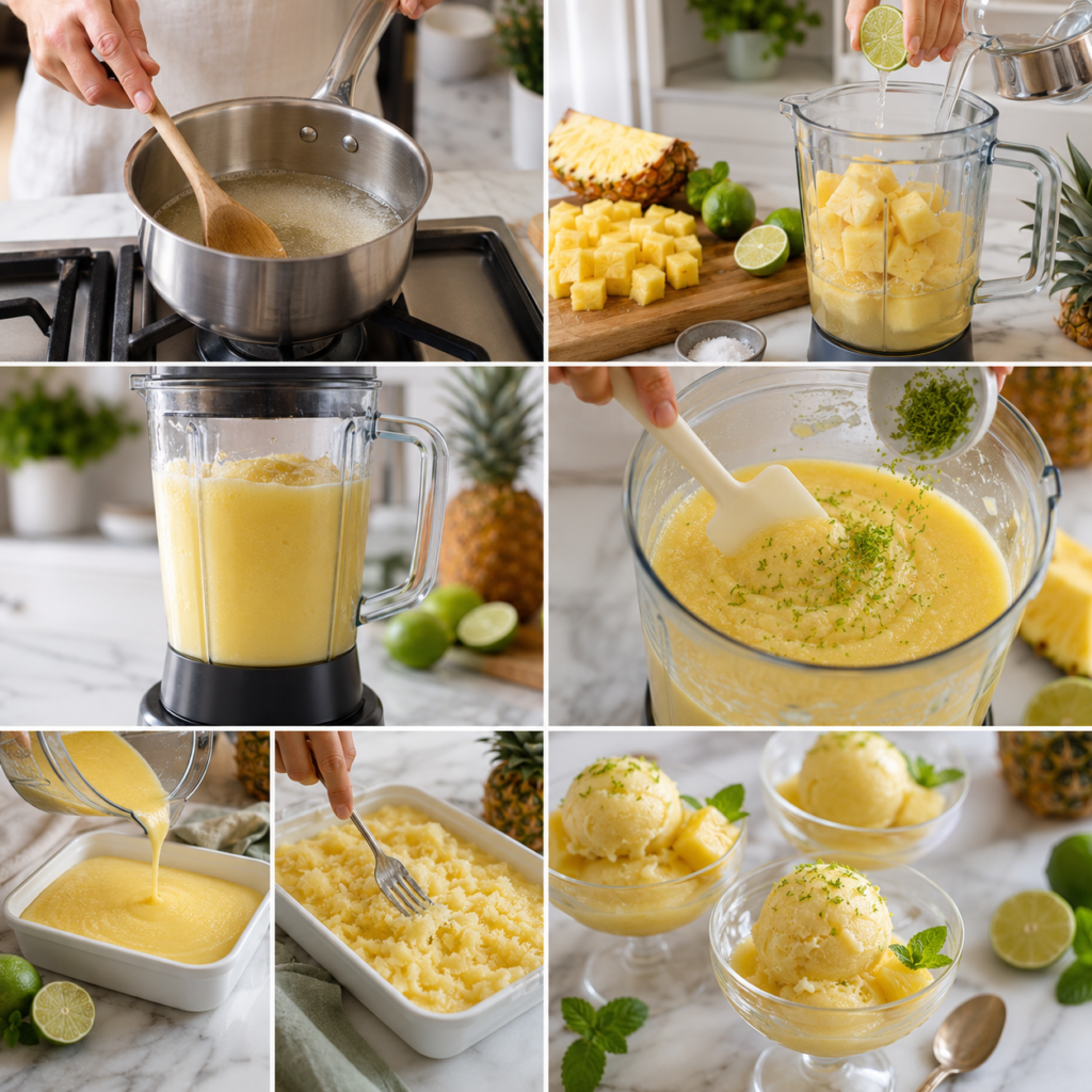 Sorbet ananas citron vert