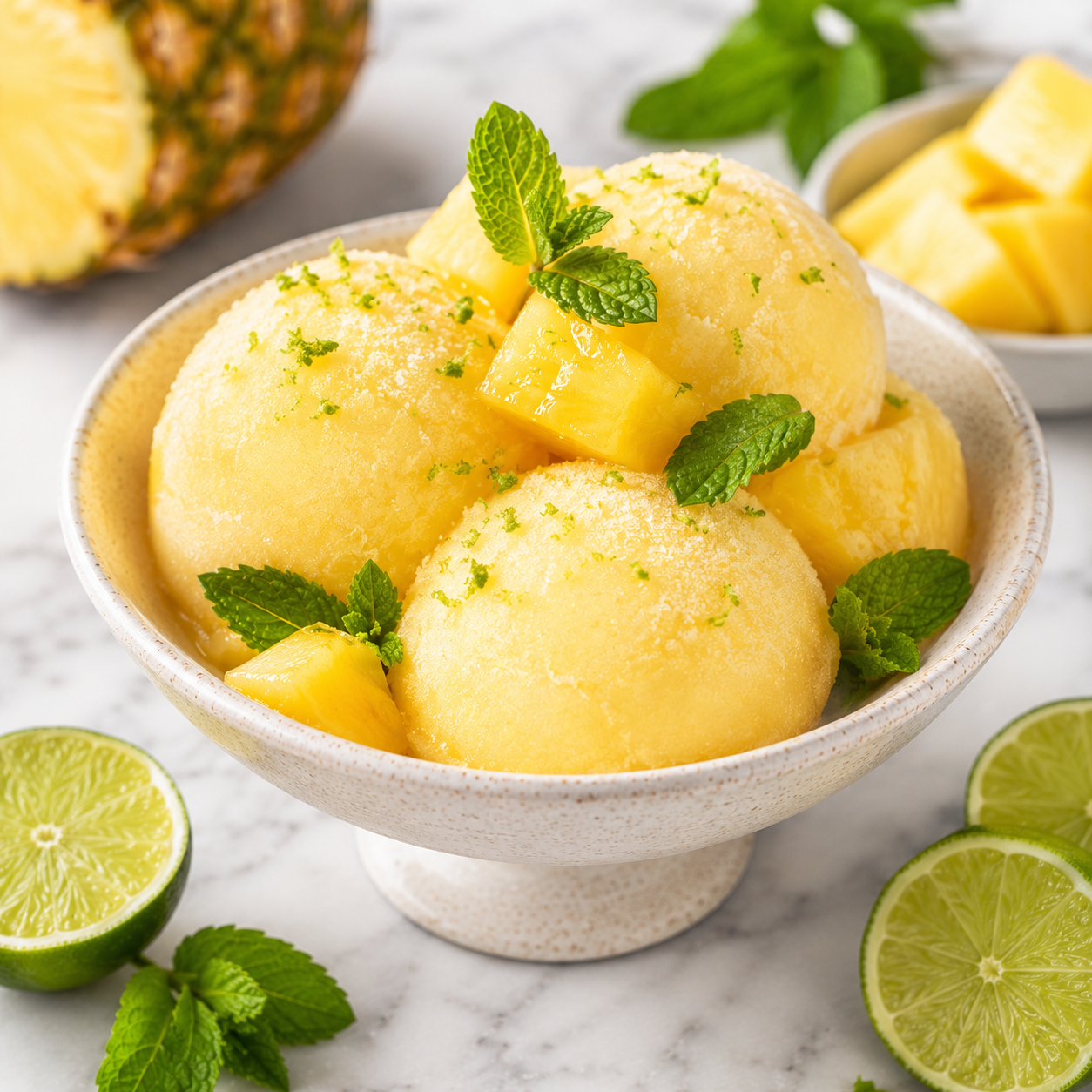 Sorbet ananas citron vert