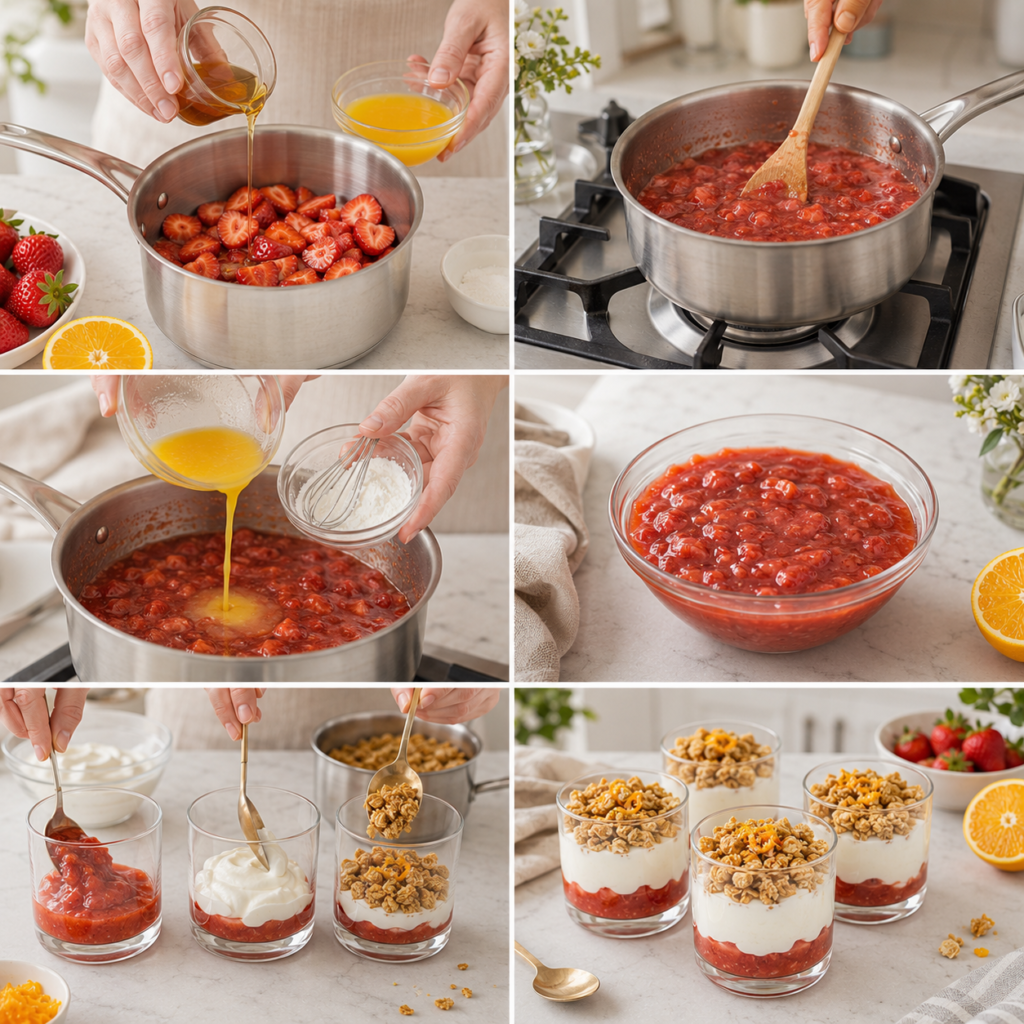 Parfaits au Yaourt et Granola avec Compote Fraise-Orange