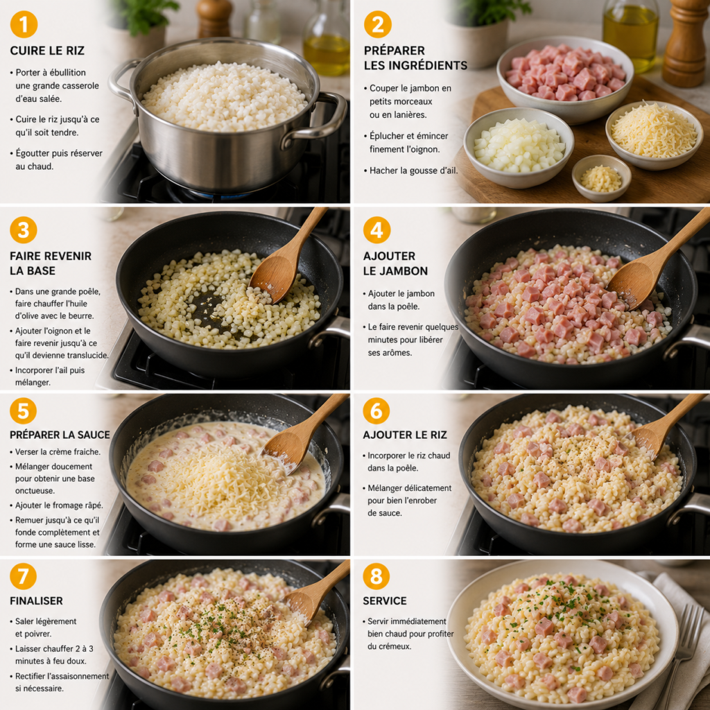 Riz Crémeux au Fromage et Jambon
