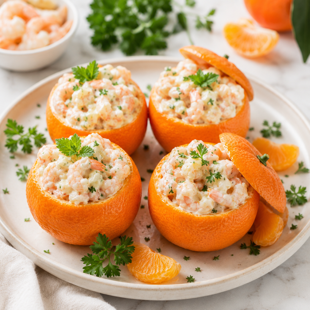 Clémentines Farcies aux Crevettes