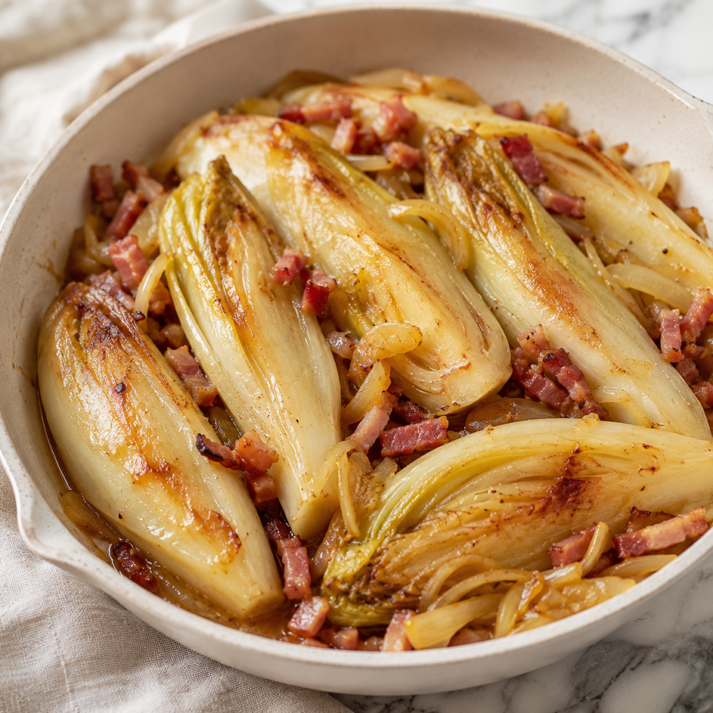 Endives Braisées aux Lardons