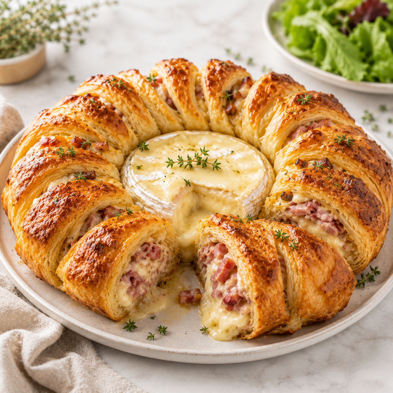 Couronne Feuilletée au Camembert et Lardons