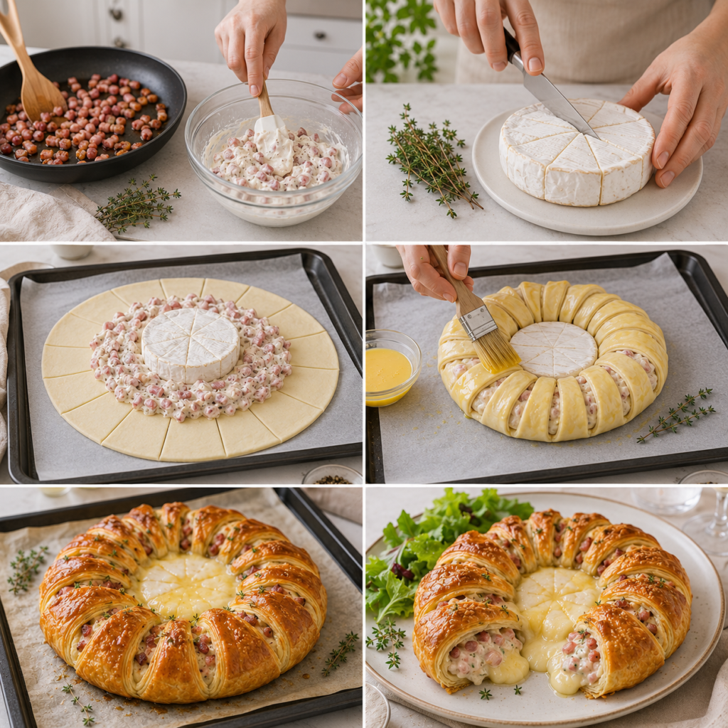 Couronne Feuilletée au Camembert et Lardons