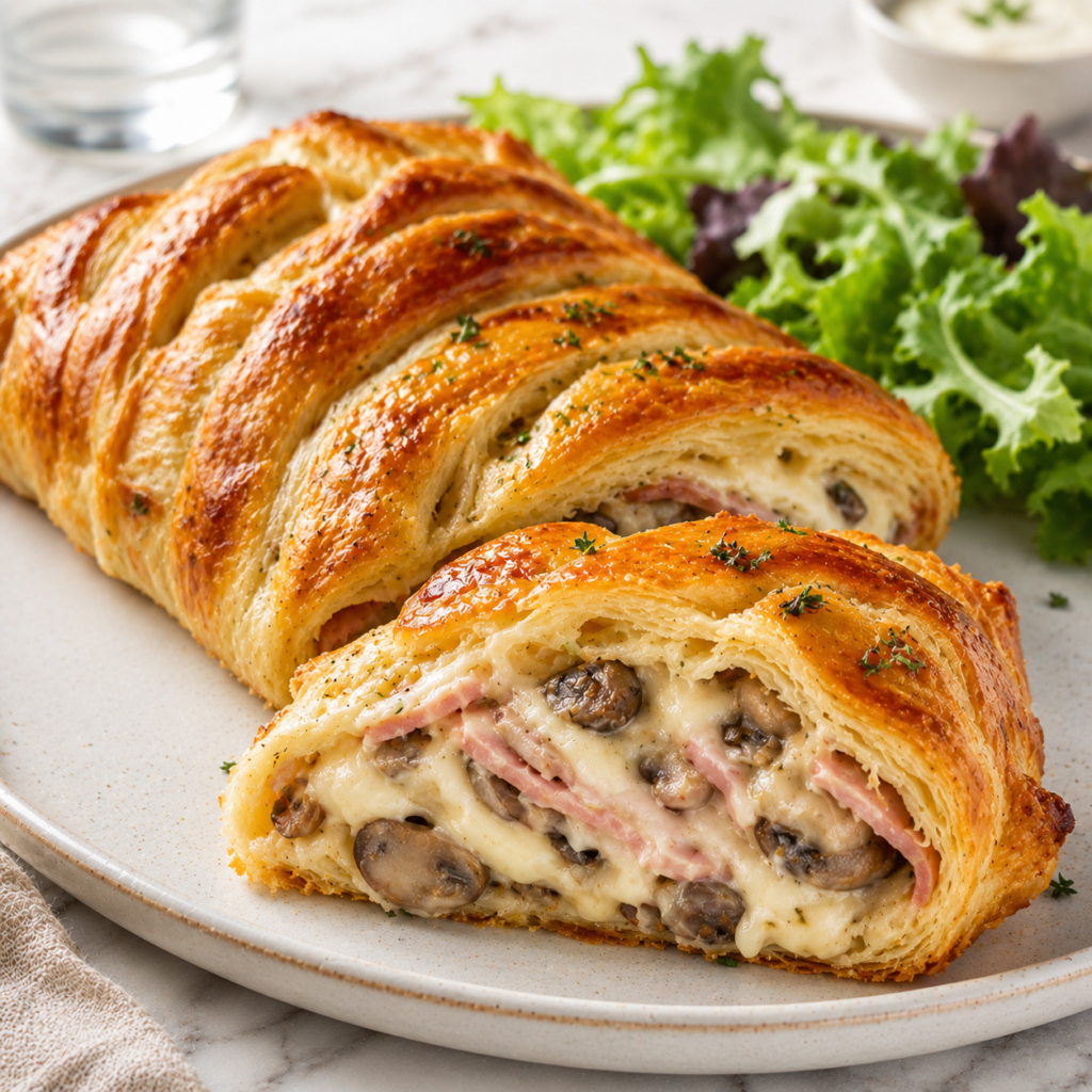 Feuilleté Crémeux Jambon Fromage et Champignons