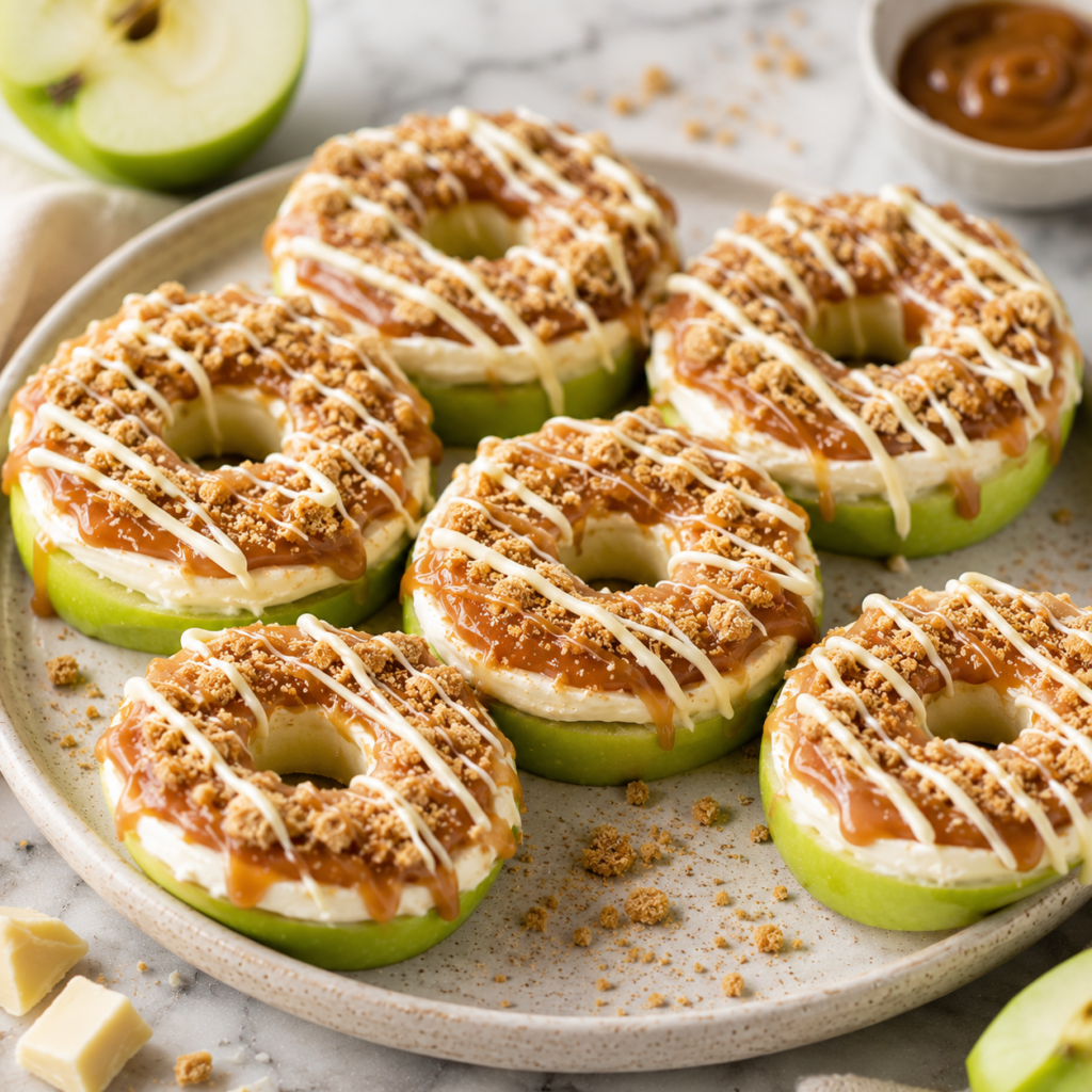Anneaux de Pomme au Cheesecake et au Caramel