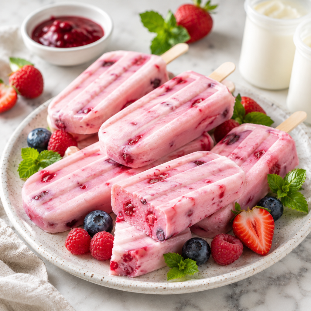 Glace aux Petits Suisses et Fruits Rouges
