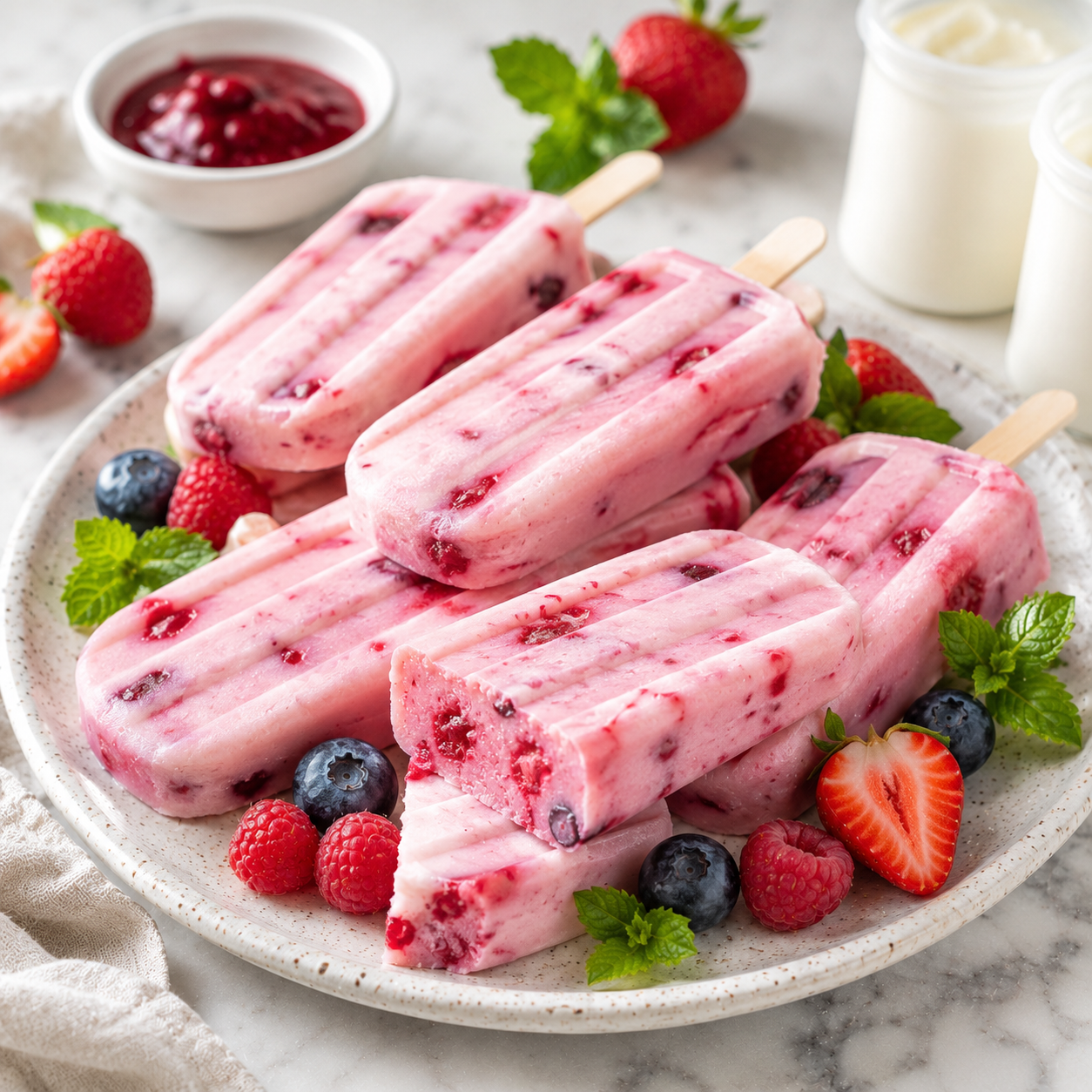 Glace aux Petits Suisses et Fruits Rouges