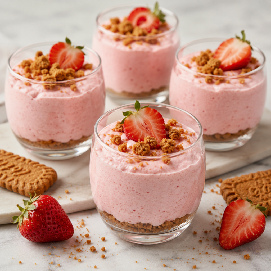 Mousse aux Fraises et Spéculoos