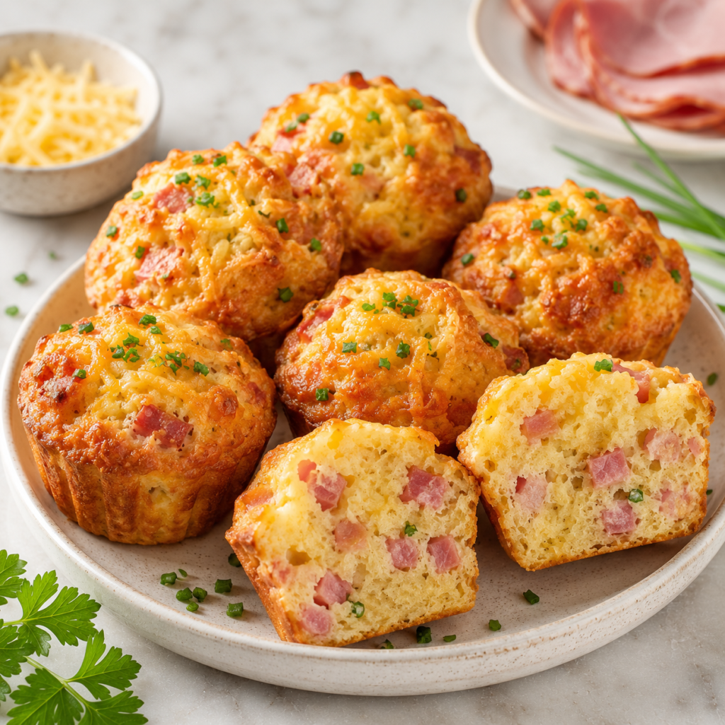 Muffins Salés au Jambon et au Fromage