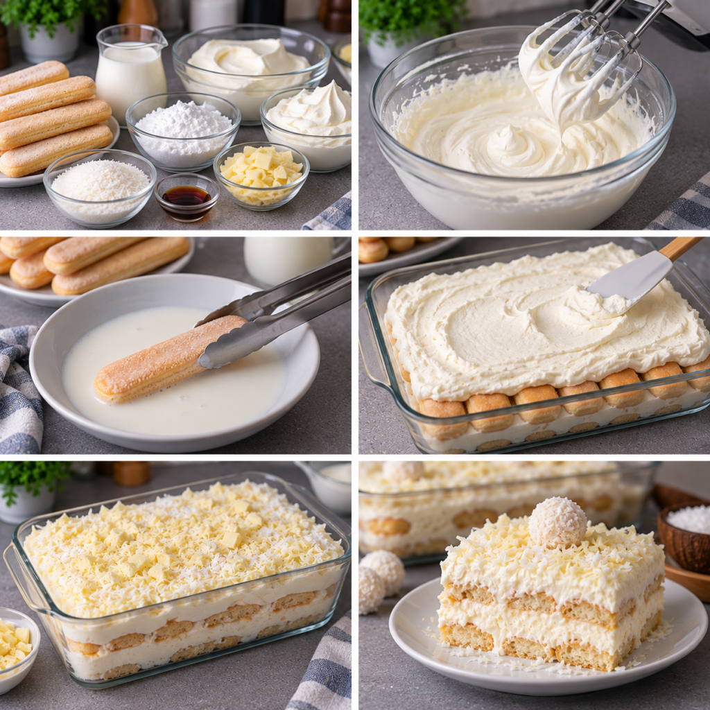 Tiramisu façon Raffaello à la noix de coco