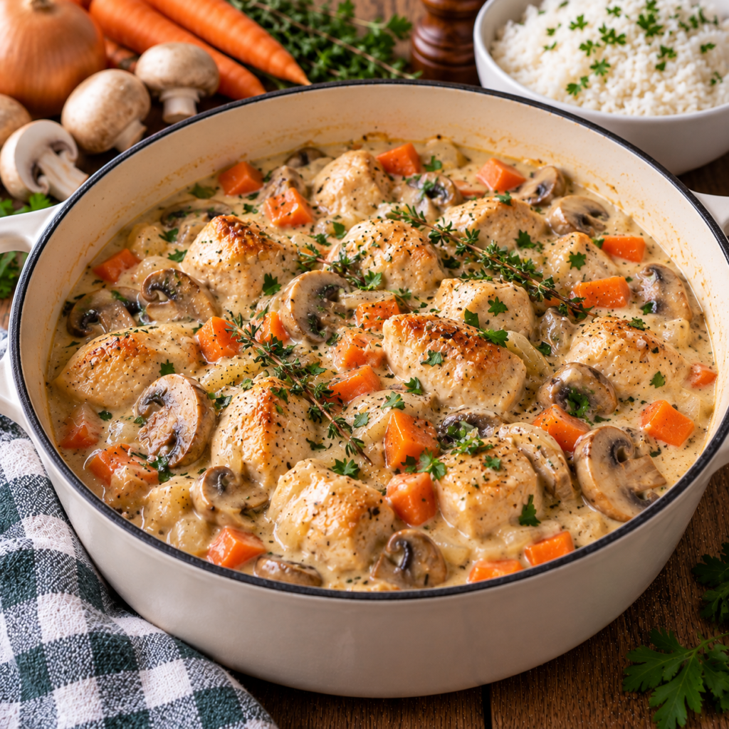Ragoût de poulet crémeux