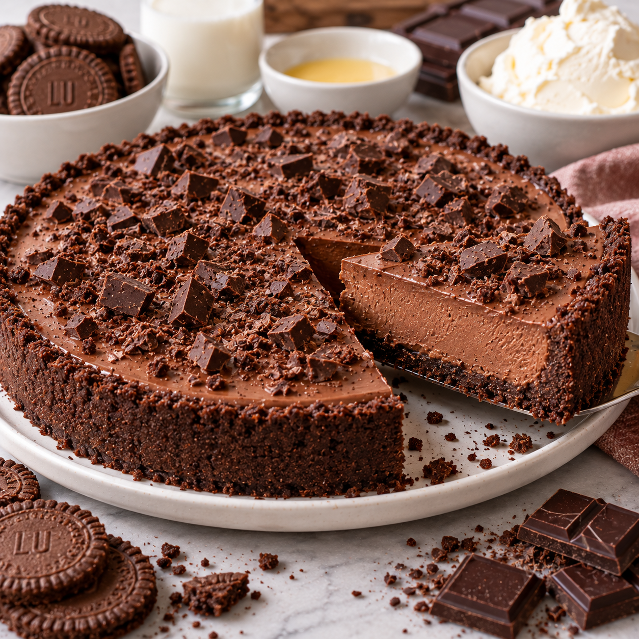 Tarte sans cuisson au chocolat