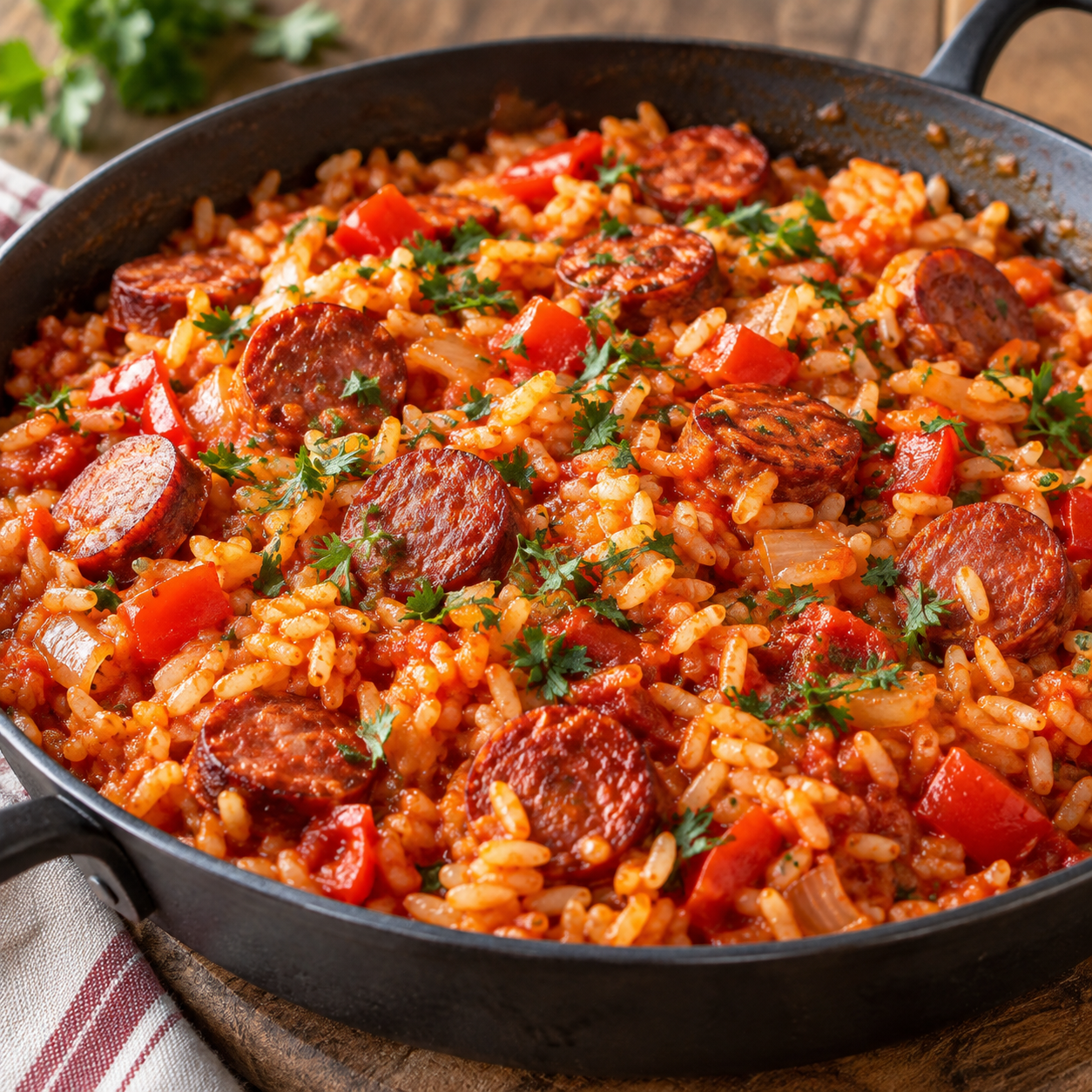 Riz au chorizo et à la tomate