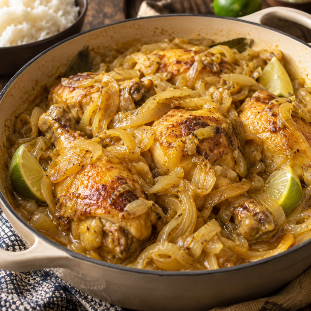 Poulet yassa aux oignons