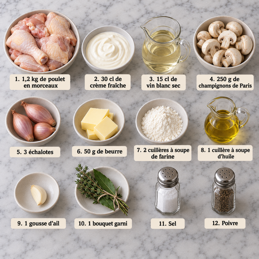 Poulet à la crème fondant