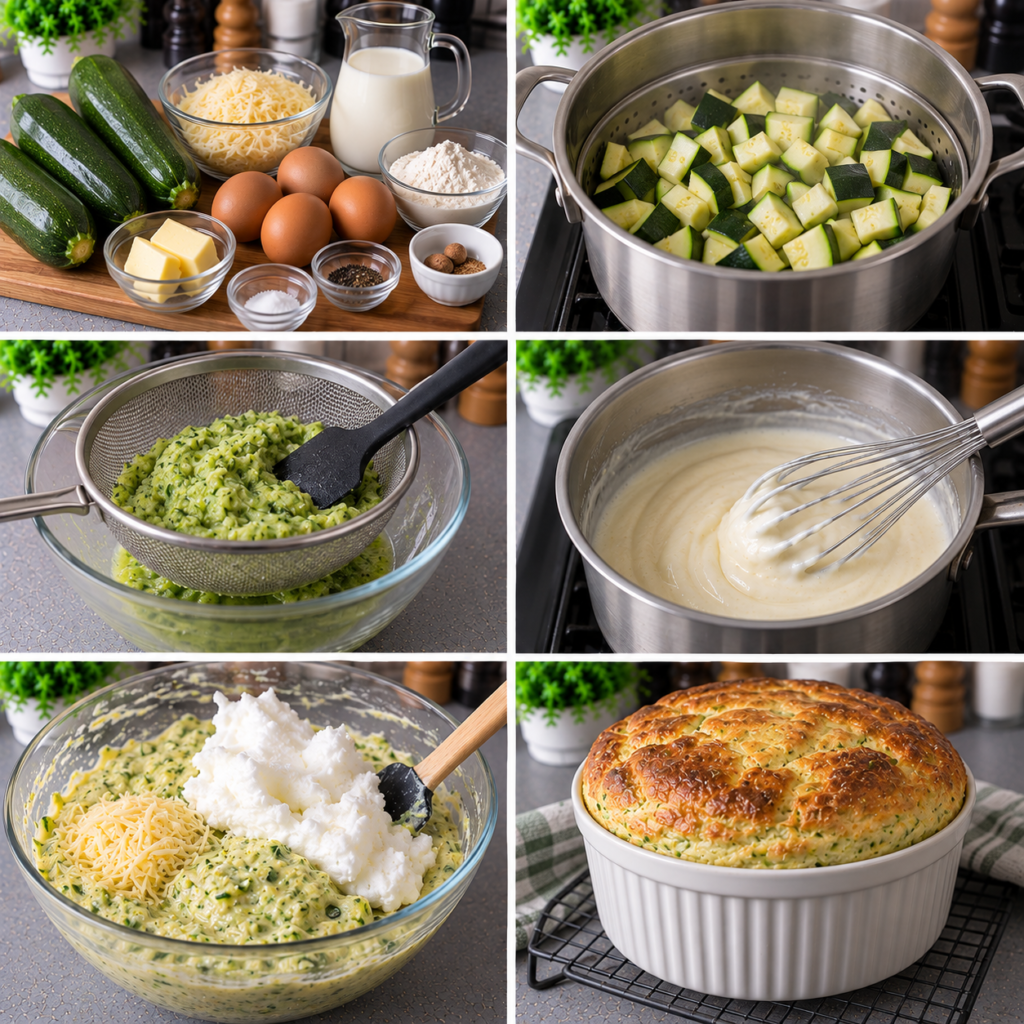Soufflé de courgettes au gruyère