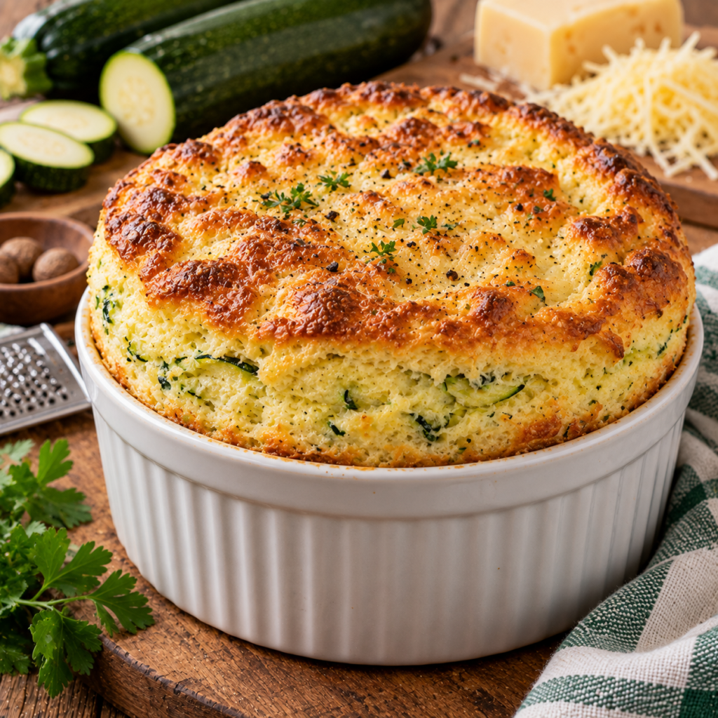 Soufflé de courgettes au gruyère