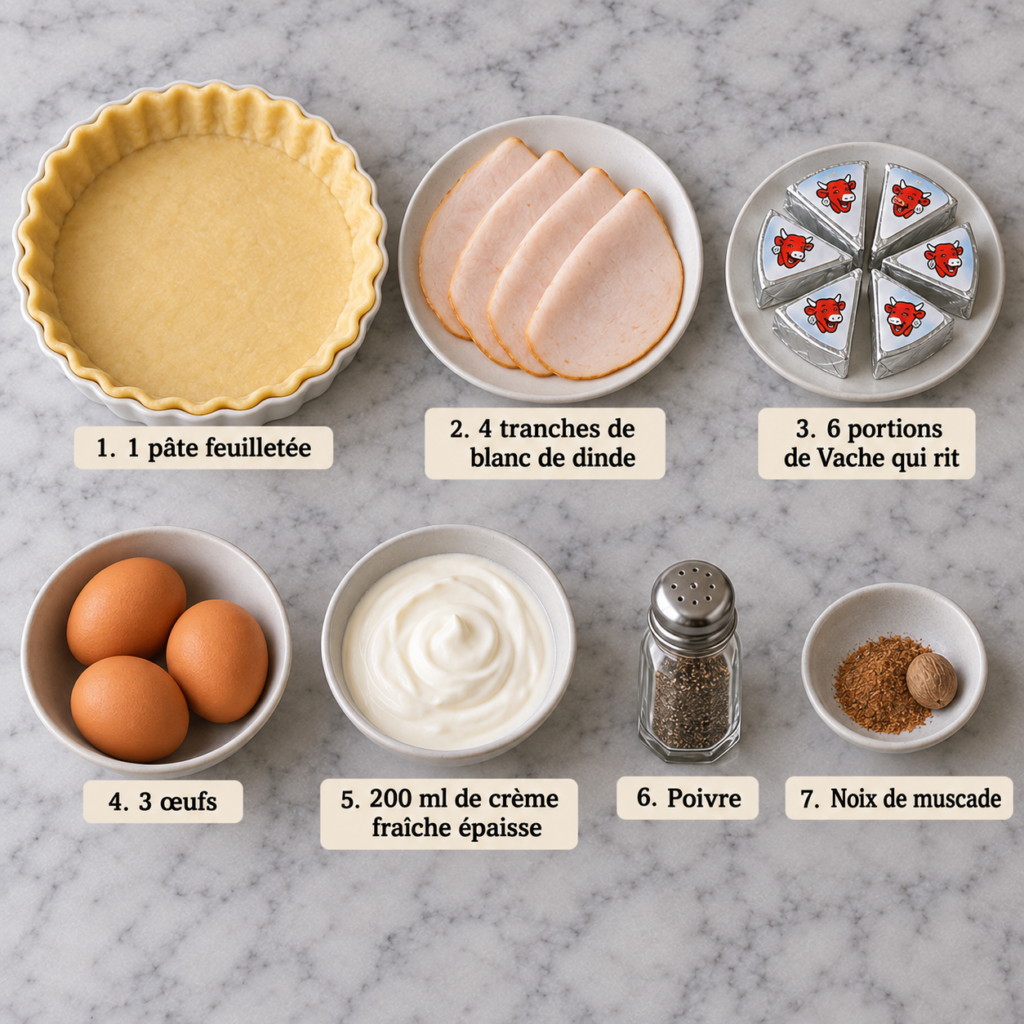 Quiche au blanc de dinde et Vache qui rit