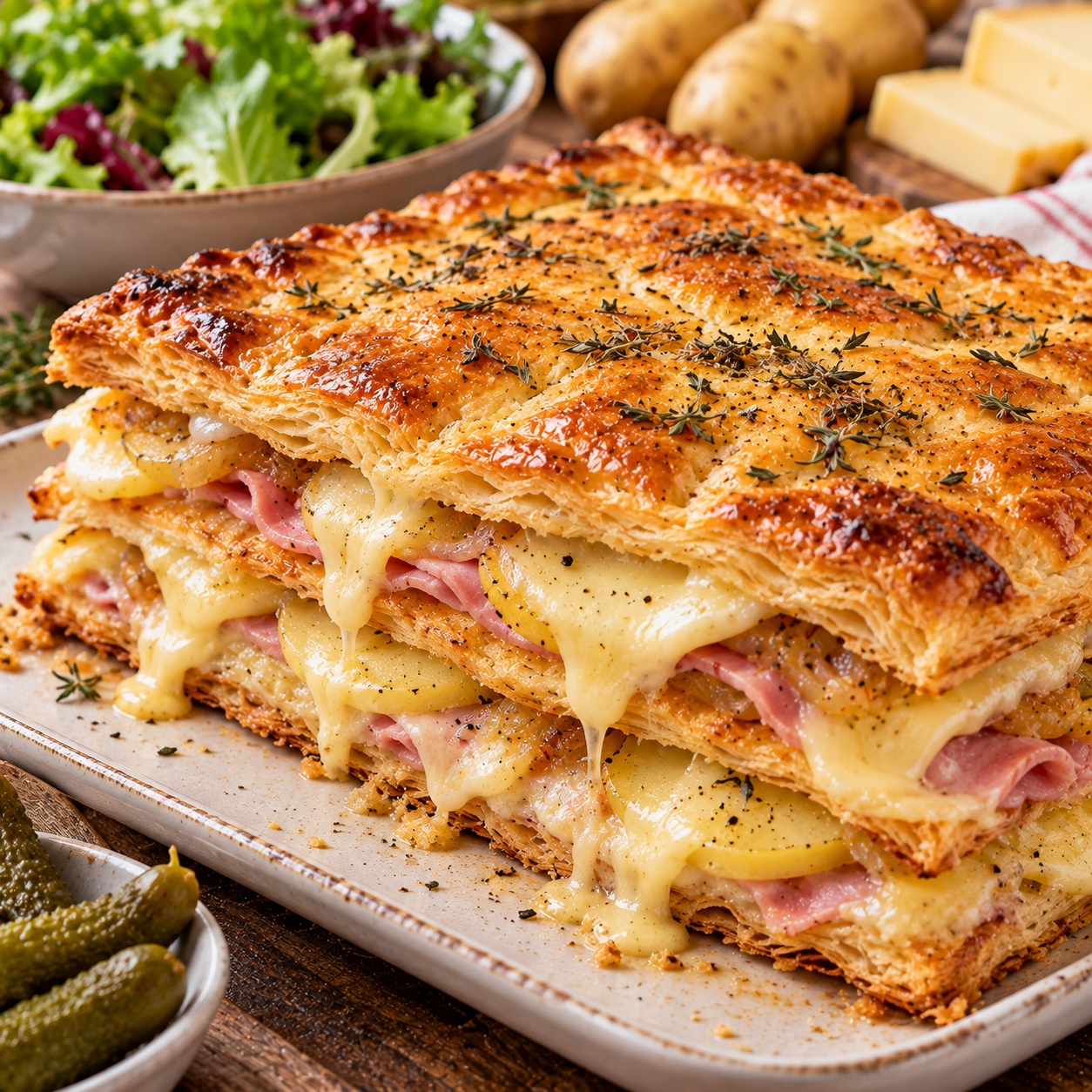Millefeuille salé façon raclette
