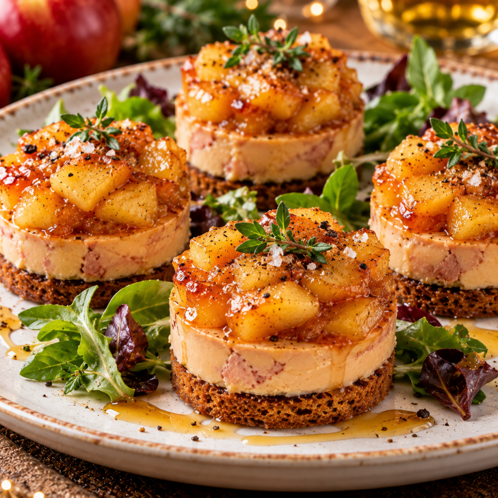 Mini tatins de foie gras aux pommes