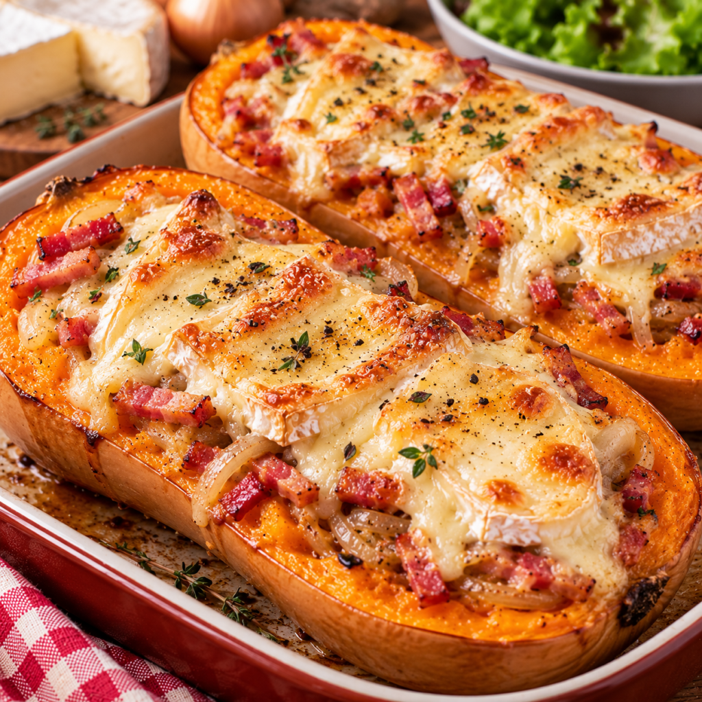 Courgiflette au reblochon et lardons fumés