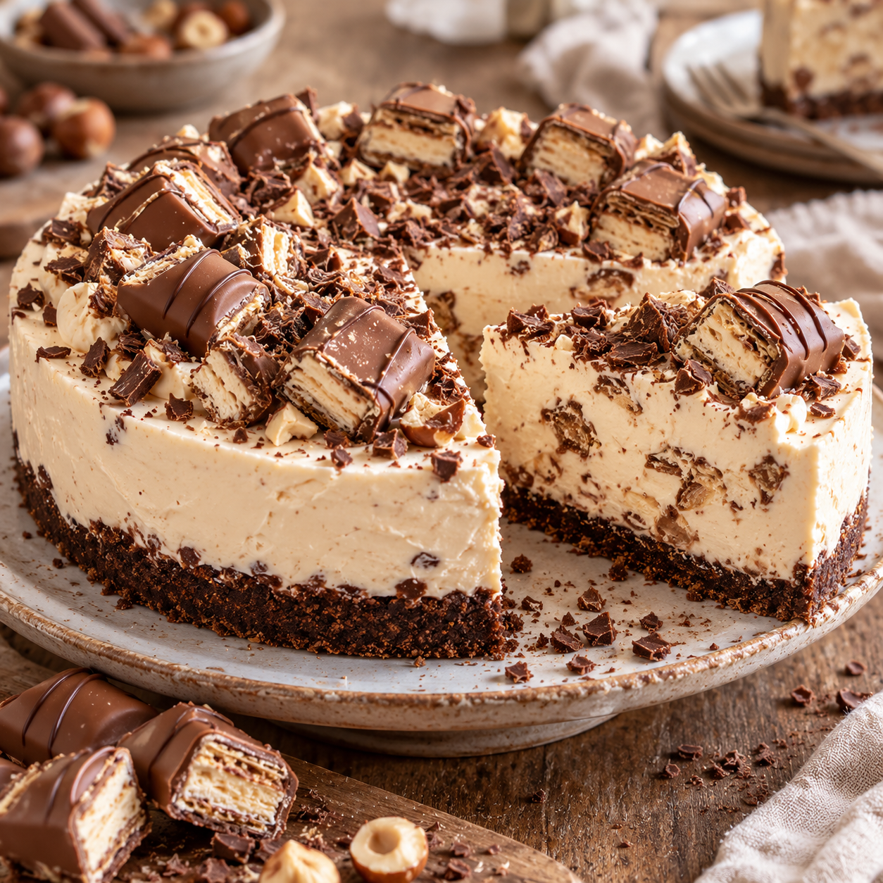 Cheesecake Kinder Bueno sans cuisson