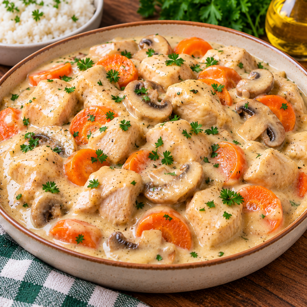 Poulet façon blanquette au Cookeo