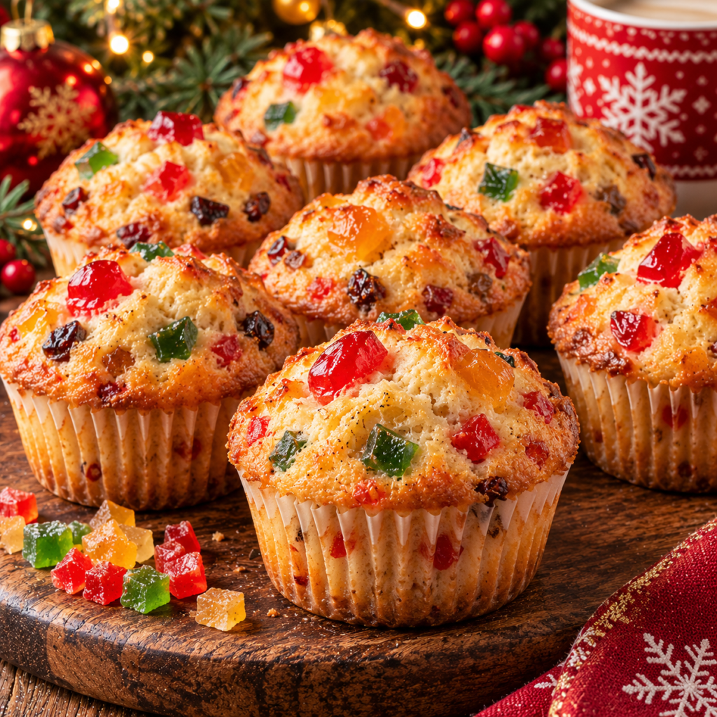 Muffins de Noël aux Fruits Confits