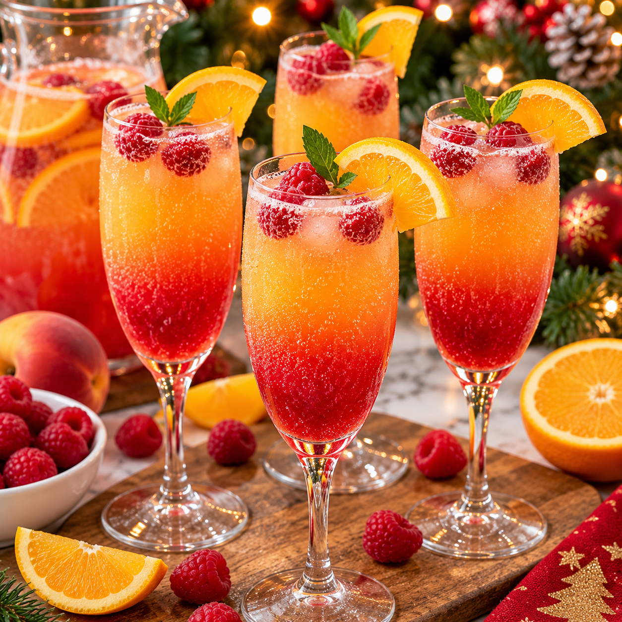 Cocktail Bellini Spécial Noël Sans Alcool