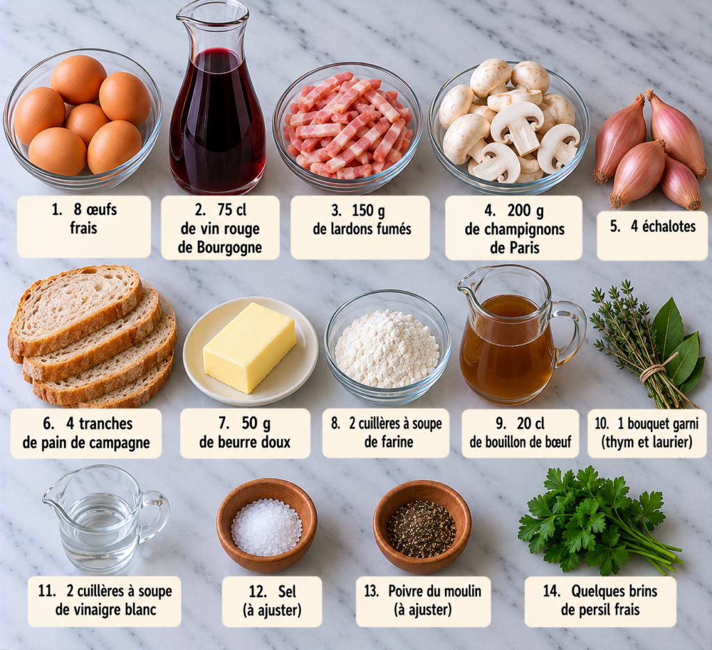 Œufs en Meurette à la Bourguignonne