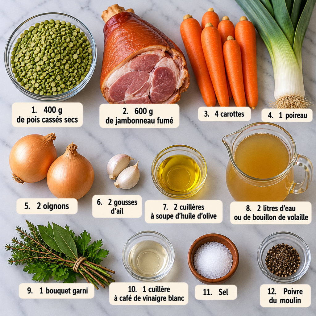 Soupe de Pois Cassés au Jambon Fumé