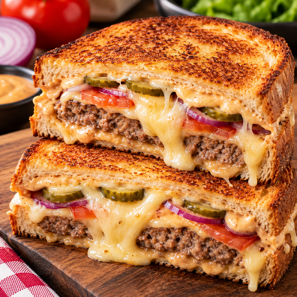 Croques façon burger à la raclette au Cookeo