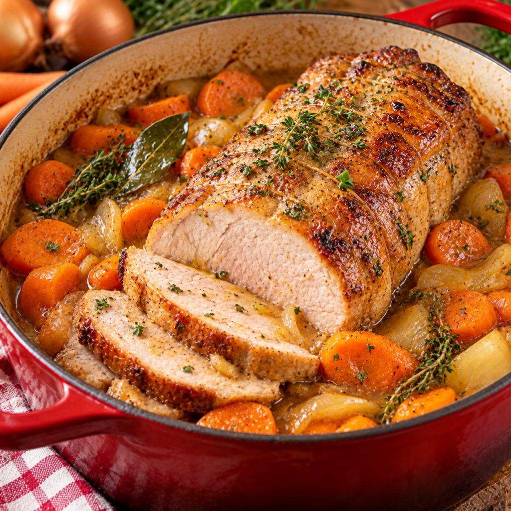Rôti de porc en cocotte