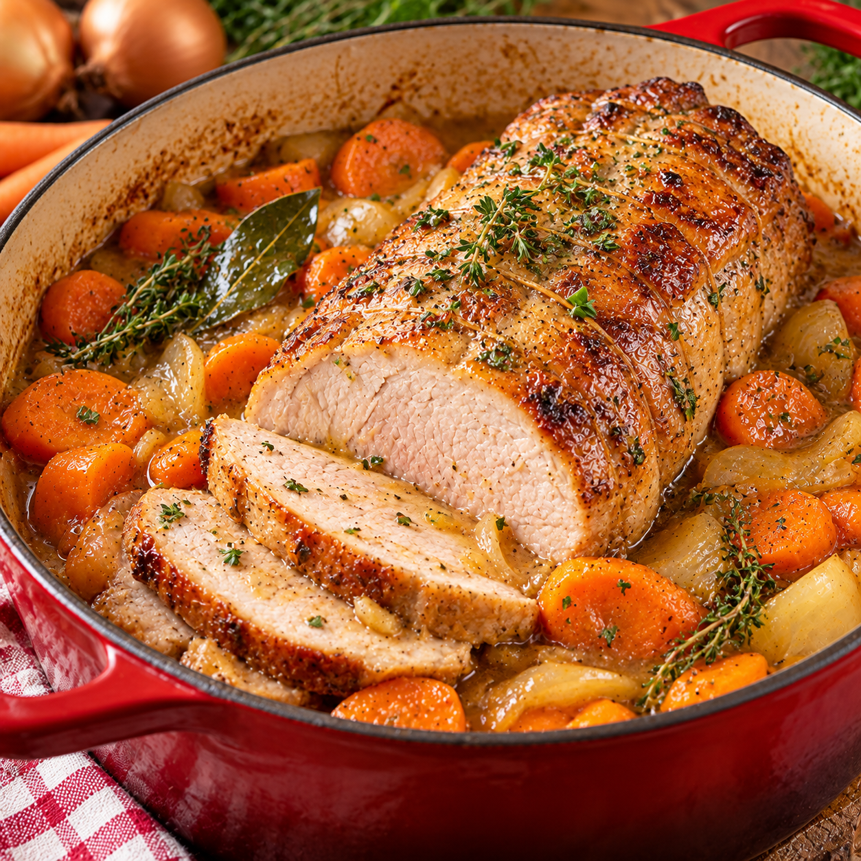 Rôti de porc en cocotte