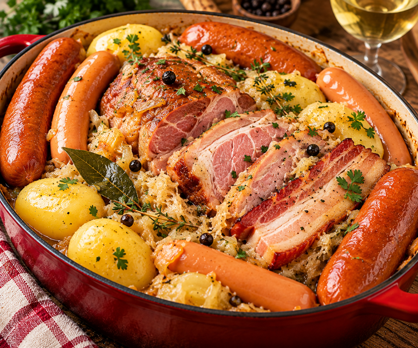 Choucroute garnie aux trois viandes